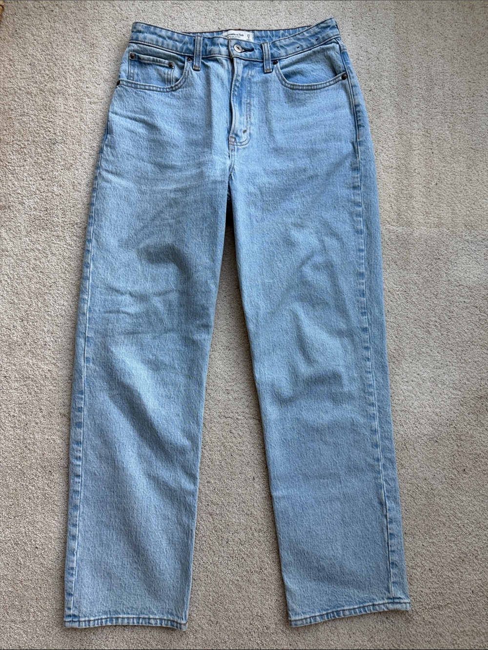 Abercrombie & Fitch Women's Light Blue Straight Jeans